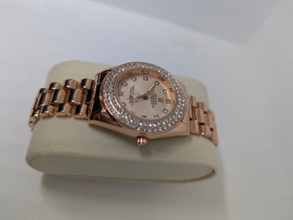 Rose Gold watch with Diamond Bezel & Dial