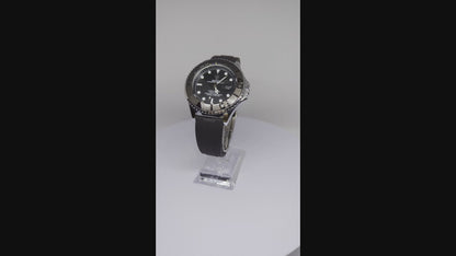 Diver Style Watch, Rotating Bezel, Black Dial & Rubber Strap